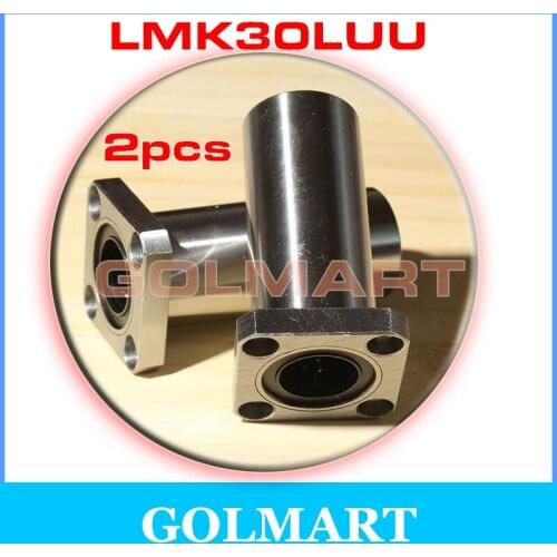 2pcs LMK30LUU long square flange linear motion bearing Linearlager lang Kugellager Flanschlager for 30mm rail