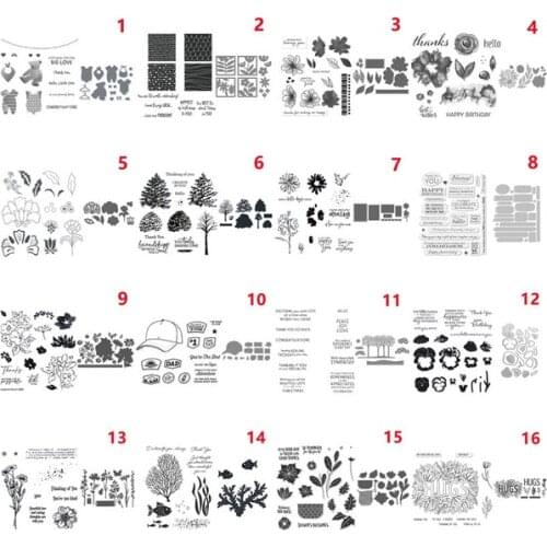 2021 Nature Metal Cutting Dies and Stamps for Scrapbooking Album Paper Cards New Mothers Day Flowers Sets for DIY Craft Making