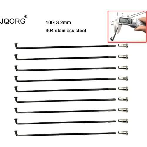 24 Pieces A Lot 3.2 mm Diameter 10 G Electric Motorcycle Spokes 304 Stainless Steel Material ED Black Color Length Customized