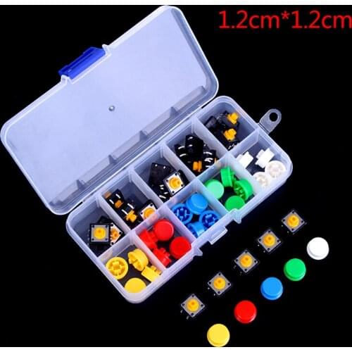 25Pcs/lot Momentary Micro Switch Tactile Push Button Switch Button + 25PCS Tact Cap