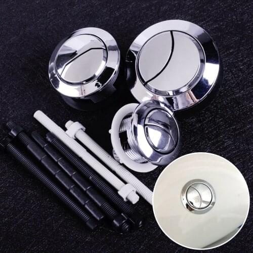 38 /48 / 58mm Dual Flush Push Button Toilet Rod Skin Water Saving Chrome Plated ABS Tools Drop Shipping