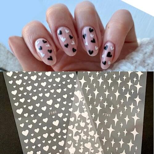 1pcs Valentines 3D Nail Sticker heart pattern stickers for nail Foil Love Design Nails Accessories Fashion Manicure Sticker 2021