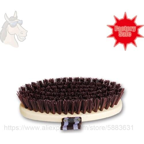 47 5028B 8'' Horse body brush with brown stiff bristles milky white backpack 20.5*9cm grooming washing brush factory direct sale