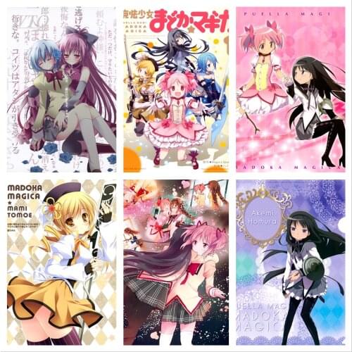 Puella Magi Madoka Magica Anime Posters Wall Poster Canvas Painting Wall Art Pictures Gamer Gift for Boys Children Room Decor