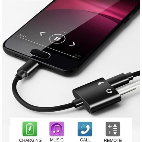 2 in 1 Type C Audio Charging Adapter USB C Audio Cable to TypeC 3.5mm Jack Earphone Adaptateur Receiver for Moto Audio Adaptador