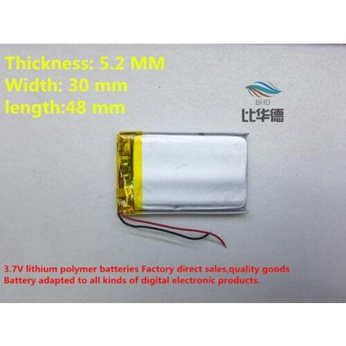 Free shipping)(2pieces/lot)523048 800mah lithium- polymer battery quality goods quality of CE FCC ROHS certification authority