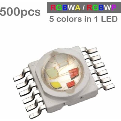 FREE DHL 500pcs/lot 15W RGBWA/RGBWP 5 color in 1 LED Chip Light,RGBW+Amber/RGBW+Purple(UV)