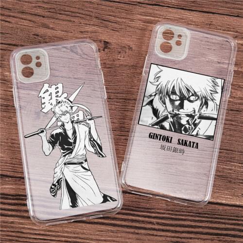 Japanese Comics Gintama Gintoki Sakata Phone Case for iPhone 11 12 Mini Pro Max X XR XS 7 8 6 6S Plus SE 2020 Cartoon Back Cover