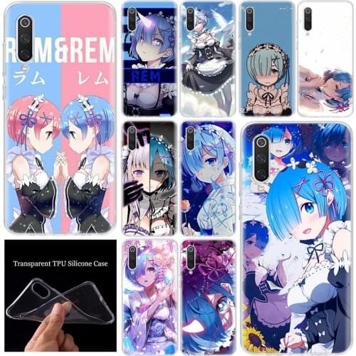 Anime ReZERO Ram Rem Phone Case Cover For Xiaomi Redmi Note 9S 8T 9 8 7 6 6A 7A 8A 9A 4X K20 K30 S2 Pro Customize Soft Coque