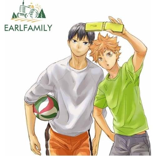 EARLFAMILY 13cm x 12.1cm For Haikyuu Hinata Attacks Fine Decal Campervan Car Stickers Car Accessories Surfboard Decoration