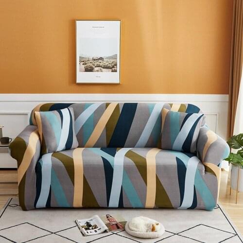 Elastic Four Seasons Universal Sofa Cover Geometric Stripes Sofa Cover All-inclusive Stretch Couch Protective Cover Sofa Covers