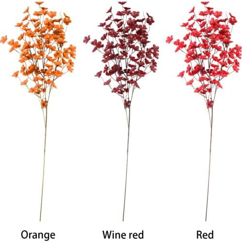 Artificial Orchid Beautiful Wedding Silk Floral Table Decoration Fake Flower Home Party 3-pronged High Branch Apple Blossom