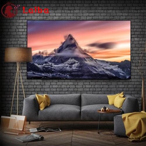 Diy Diamond Painting Natural scenery, sunset, mountains diamond mosaic full drill diamond embroidery cross stitch home decor