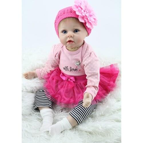 55CM Bebe Doll Reborn Baby Dolls for Children Toys Toddler Full Body Silicone Girl Doll