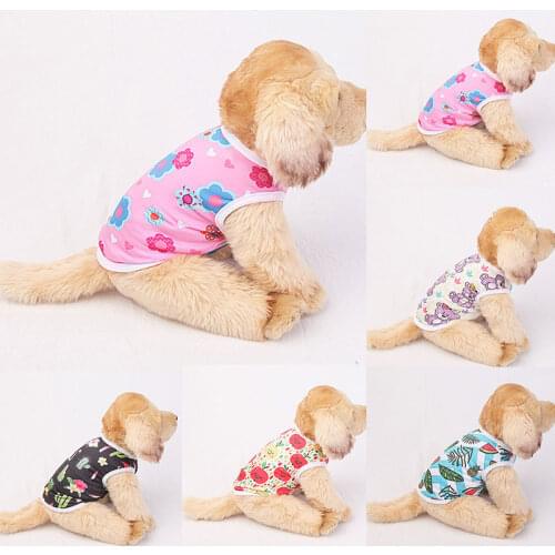 Summer Printed Dog Shirt Flat Knit Casual Pet Vest Comfortable Dog Costume Puppy T-Shirt Breathable Dog Clothes Pets Clothing
