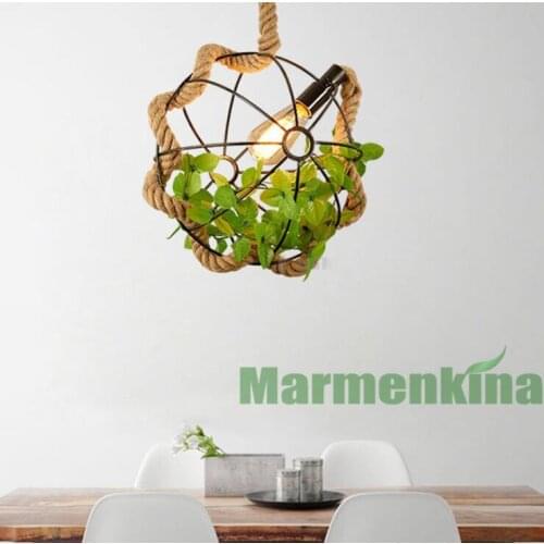 DIY hemp rope chandeliers cafe chandeliers bar style American country hand-crafted single head chandeliers.E27,AC:110-240V