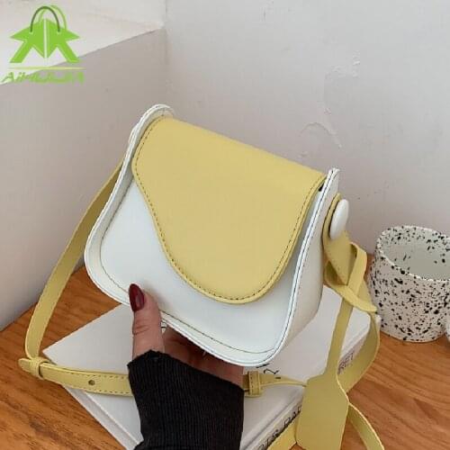 Fashion Color Matching Handbag for Woman High Quality Pu Leather Girl Shoulder Bag Luxury Designer Messenger Small Square Bags
