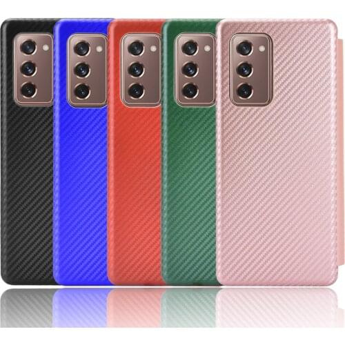 For Samsung Galaxy Z Fold 2 5G Fashion Carbon Fiber Flip Cover Case Anti-fall