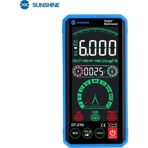 SUNSHINE DT-20N Multimeter Auto Range Lcd Display Multimeter Digital Touch Screen AC DC Voltage and Current Resistance Measureme