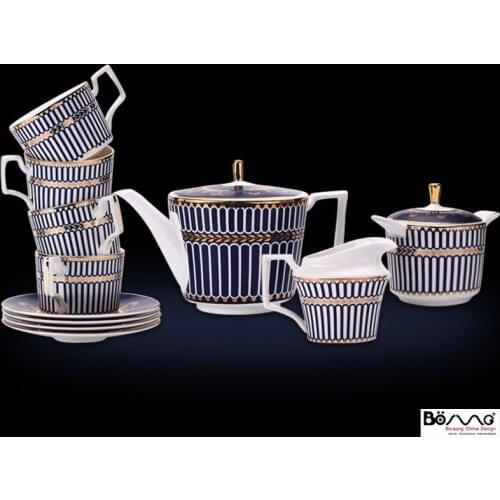 Nordic Luxury Coffee Mug Set Bone China Creative Royal Tea Cups Saucer Set Porcelain Turkish Mug Tazas De Te Wedding Cup AC50CK