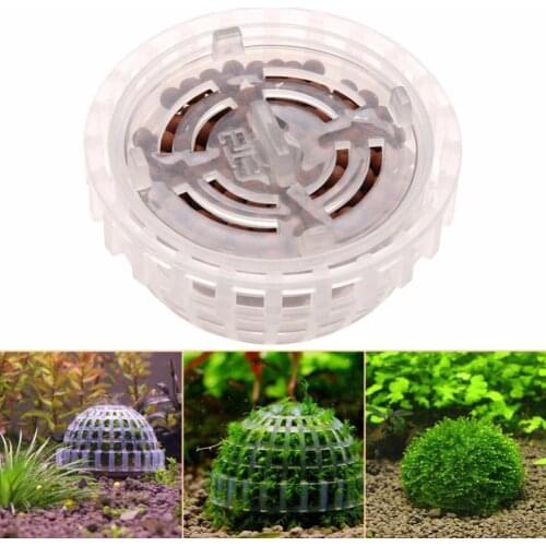Natural Mineral Aquatic Bio Moss Container Ball Fish Tank Decor Aquarium Accessories