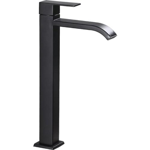 Single Cold Black Bathroom Above Counter Basin Faucet 304 Stainless Steel Art Basin Faucet