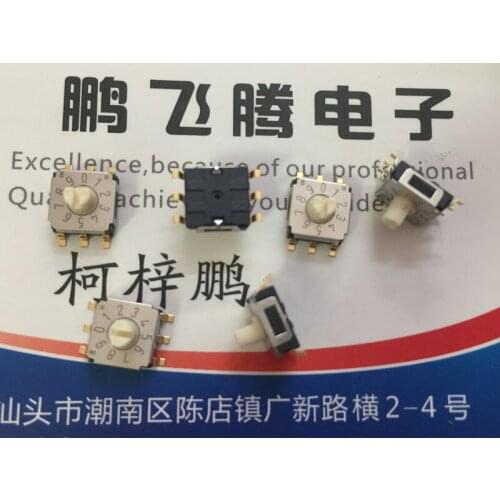Original new 100% SA-7110TB 0-9 10-bit rotary code switch SMD 6pin with handle 3:3