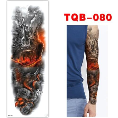 FULL SLEEVE ARM TEMPORARY TATTOO, WARRIOR,PHOENIX, MENS, WOMENS,BODY ART