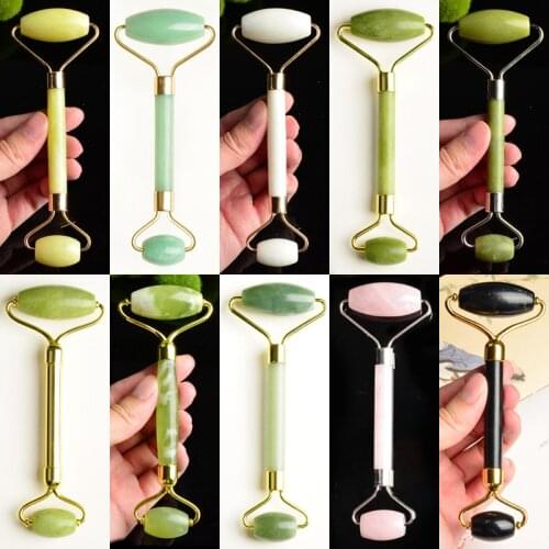 1Pc Facial Massage Roller Plate Double Heads Jade Stone Massager Eye Face Neck Thin Lift Relax Slimming Tools