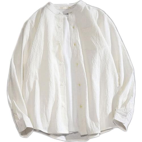 High Quality 2021 New Spring Autumn Shirt Casual 100% Cotton Mens Shirts Long Sleeves Comfortable top OverSize 4XL