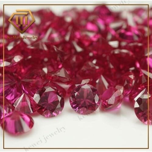 500Piece 5# Red Stone 2.0mm-5mm Synthetic Corundum Stone For Jewelry