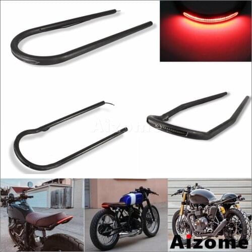 Universal Motorcycle Rear Seat Hoop Loop W/ LED Tail Light For BMW R YAMAHA SR HONDA CB CL CG Motorbike Flat/Upswept Seat Frame