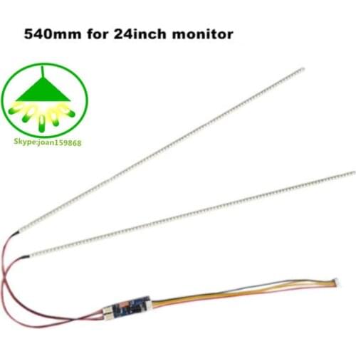 Free shipping 5pcs 24'' 540mm Adjustable brightness led backlight strip kit,Update 24inch-wide LCD CCFL panel to LED backlight