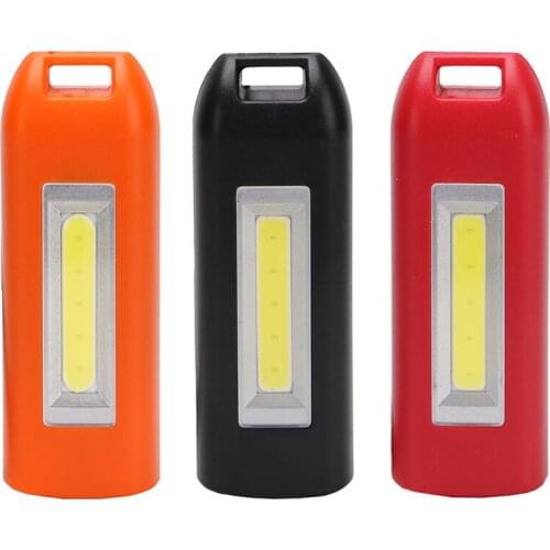 LED Mini Plastic Keychain Light COB Work Light USB Rechargeable Outdoor Emergency LED Flashlight for Hiking Backpack, 3 Modes