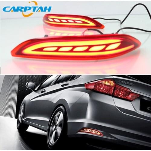 LED Rear Fog Lamp For Honda City Grace 2015 2016 Car Bumper Brake Light Turn Signal Indicator Reflector
