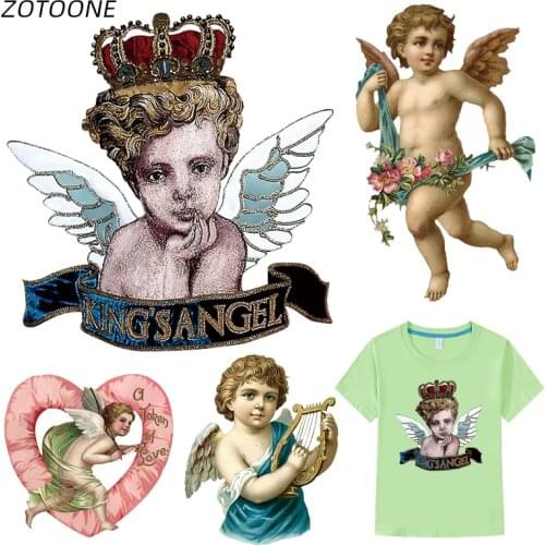 ZOTOONE Iron on Transfer Patches on Clothing Diy Angel Stripes Patch Heat Transfer for Clothes Decoration Sticker Accessories G