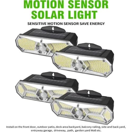 1/2/4 Pcs Outdoor Solar Light Human Sensor Wall Lamp Waterproof Induction Wall Light For Home Garden Courtyard Street Lighting