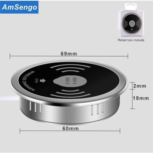 Universal Qi Wireless Charger Stand 15W or 5W Dock Embedded Qi Wireless Induction Charging Transmitte for iPhone Samsung Huawei