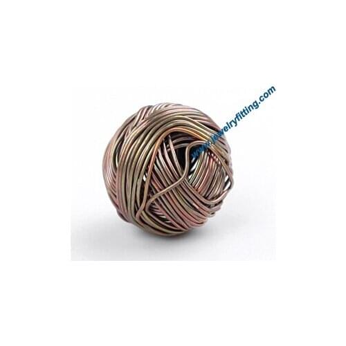 All kinds of jewelry findings supplier Raw brass color Round tumbleweed wire beads handmade 20mm