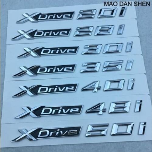 Xdrive35I Foil Board Side 3d Sticker Badge Emblems fit for X1 X3 X5 X6 20i 28i 40i Four-wheel Drive Displacement Emblems