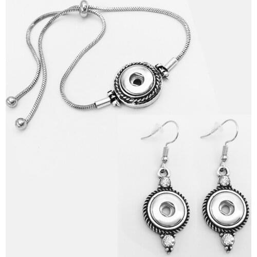 XH367 Vintage Crystal 12mm metal LOVE Snap button jewelry bracelet for Women girls