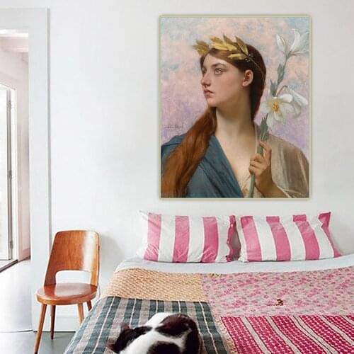 Jules Joseph Lefebvre《French An Allegory Of Victory》Canvas Oil Painting Aesthetic Picture Wall Hanging Decor Home Decoration