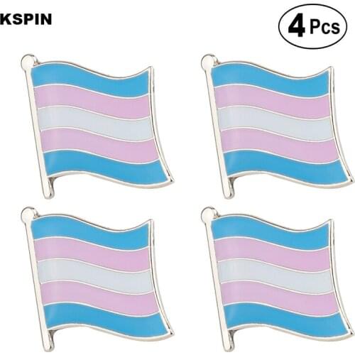 Transgender pride Flag Shape Brooches Lapel Pin Flag badge Brooch Pins Badges 4pcs