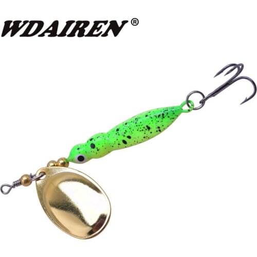 1Pcs 7cm 14g Luminous rotating spoon fishing lures Fishtype Metal Sequined Lures Composite Bait Large Mouth Bass Fishing tackle