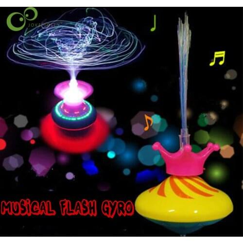 1PC Music Gyro Peg-Top Spinning Top Funny Kids Toy Classic Gyroscope Laser Color Flash LED Light New Years Kids gift ZXH