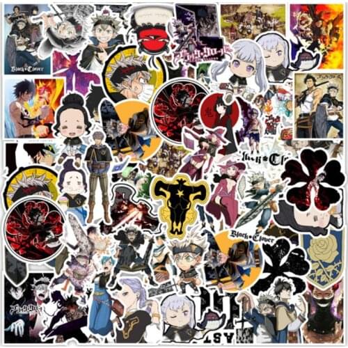 10/30/50Pcs Black clover Graffiti Waterproof Skateboard Travel Suitcase Phone Laptop Luggage Stickers DIY Kids Girl Toys