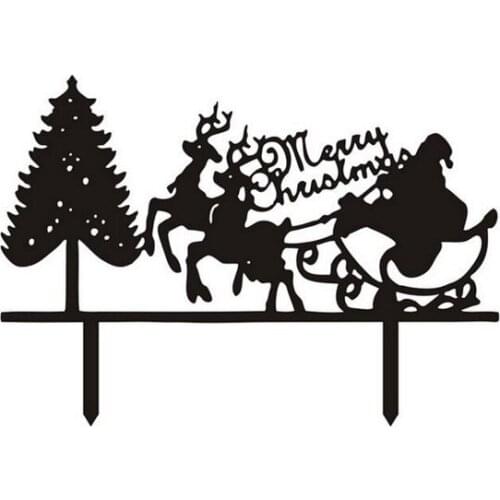 100pcs/lot Creative christmas tree Fawn design Acrylic Christmas inserted card Wedding Cake Topper Party Cake Decorations