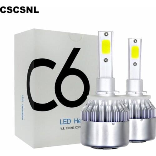 2pcs C6 LED Car Headlights 72W 7200LM COB Auto Headlamp Bulbs H1 H3 H4 H7 H11 H13 880 9004 9005 9006 9007 Car Styling Lights