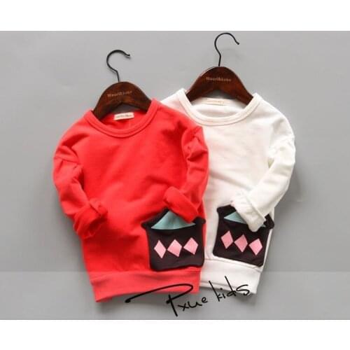 2016 New Fashion Baby Kids Boy Toddler Hoodies Cute Cartoon Children Clothing Tops house 3 Color Sweatshirts 2-7Y girls tops