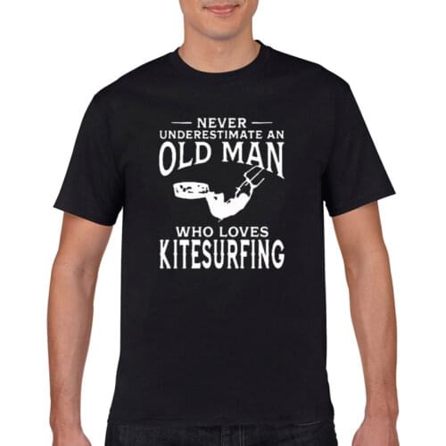 2021 Funny never underestimate a kite loving old man surf mens Sweatshirt unique gift surf heartbeat day cotton short sleeve